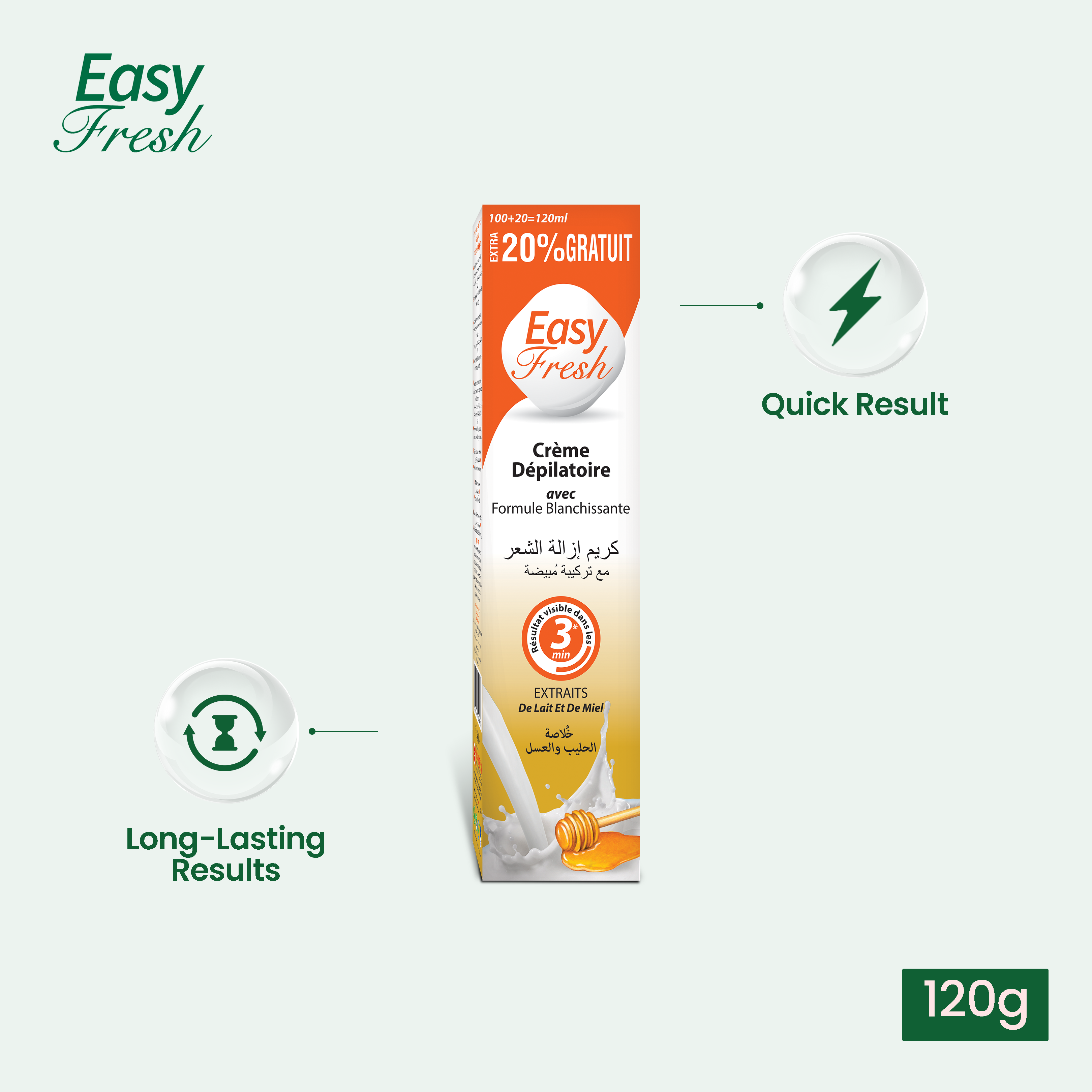 Easy Fresh Hair Removal Cream Milk & Honey 120ml