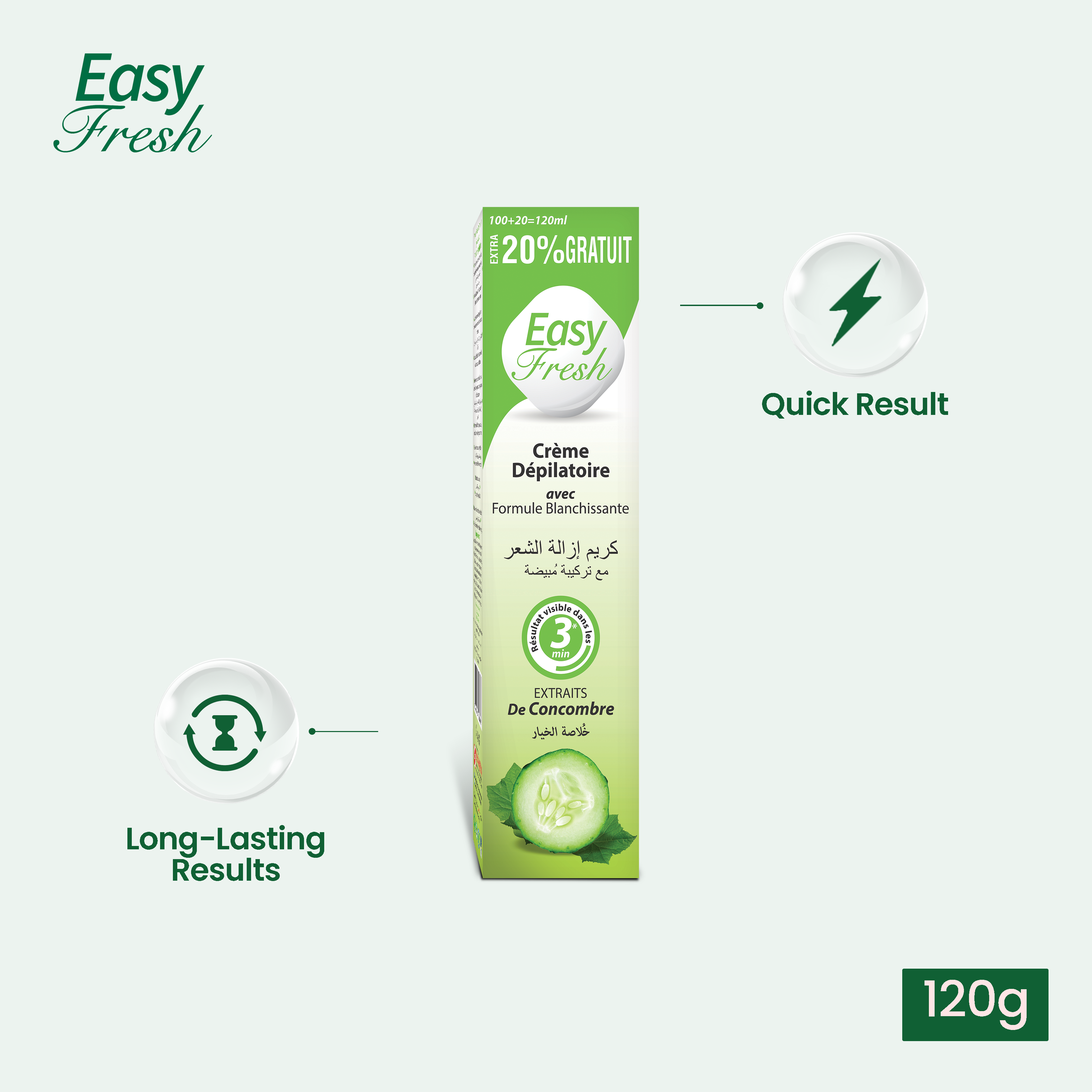 Easy Fresh Hair Removal Cream Cucumber 120ml