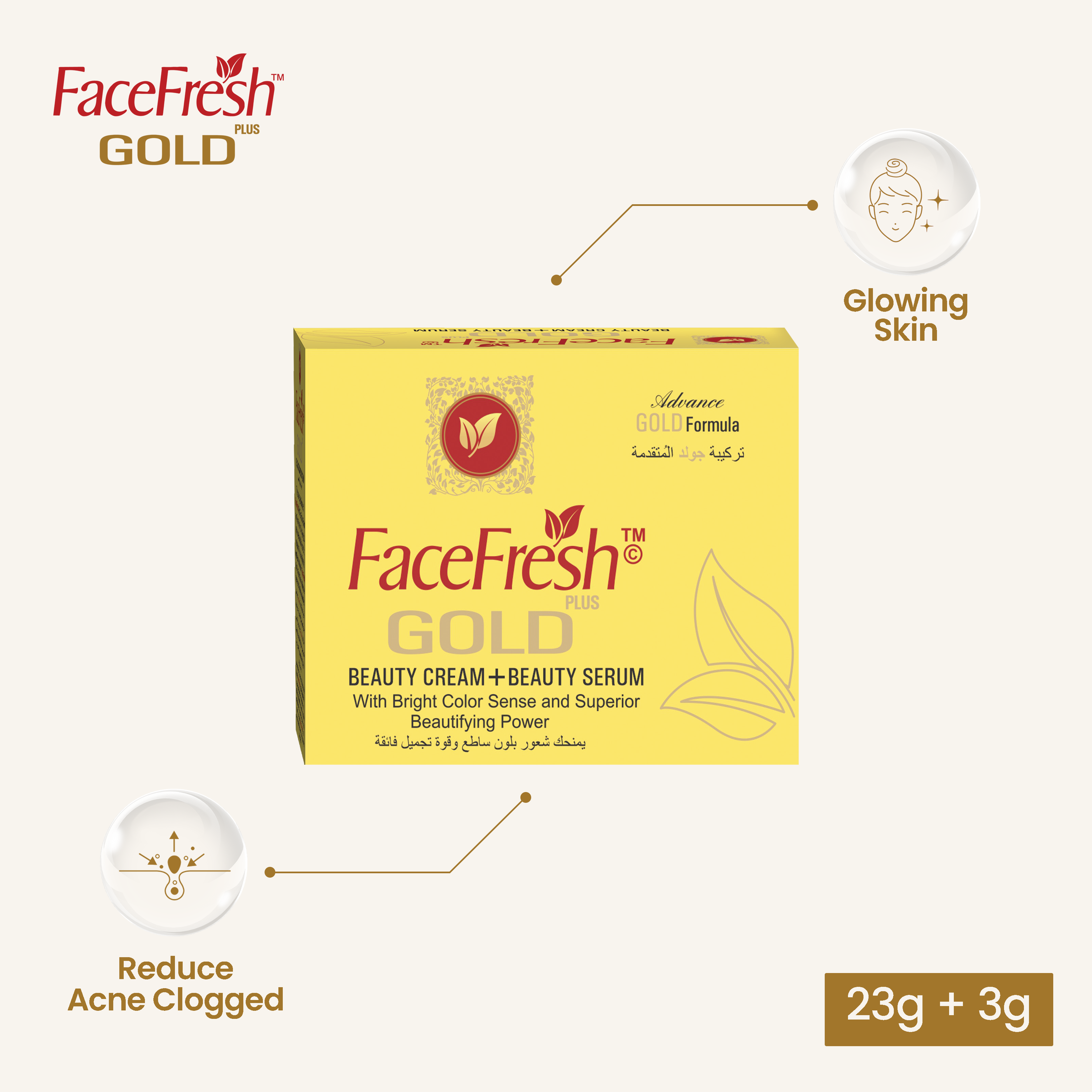 Face Fresh Gold Plus Beauty Cream + Serum 23g + 3ml