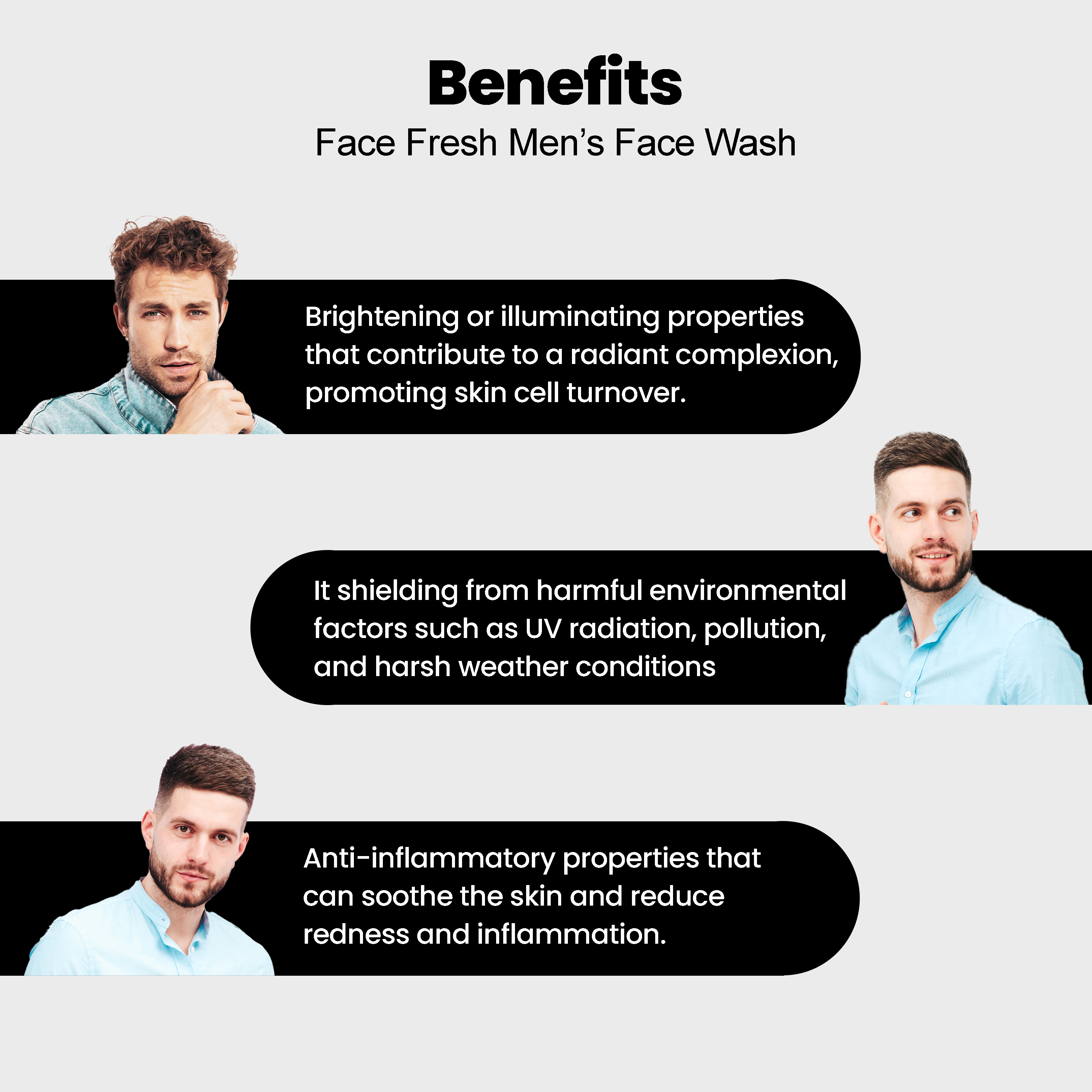 Face Fresh Beauty Face Wash for Men 60ml - Image 6