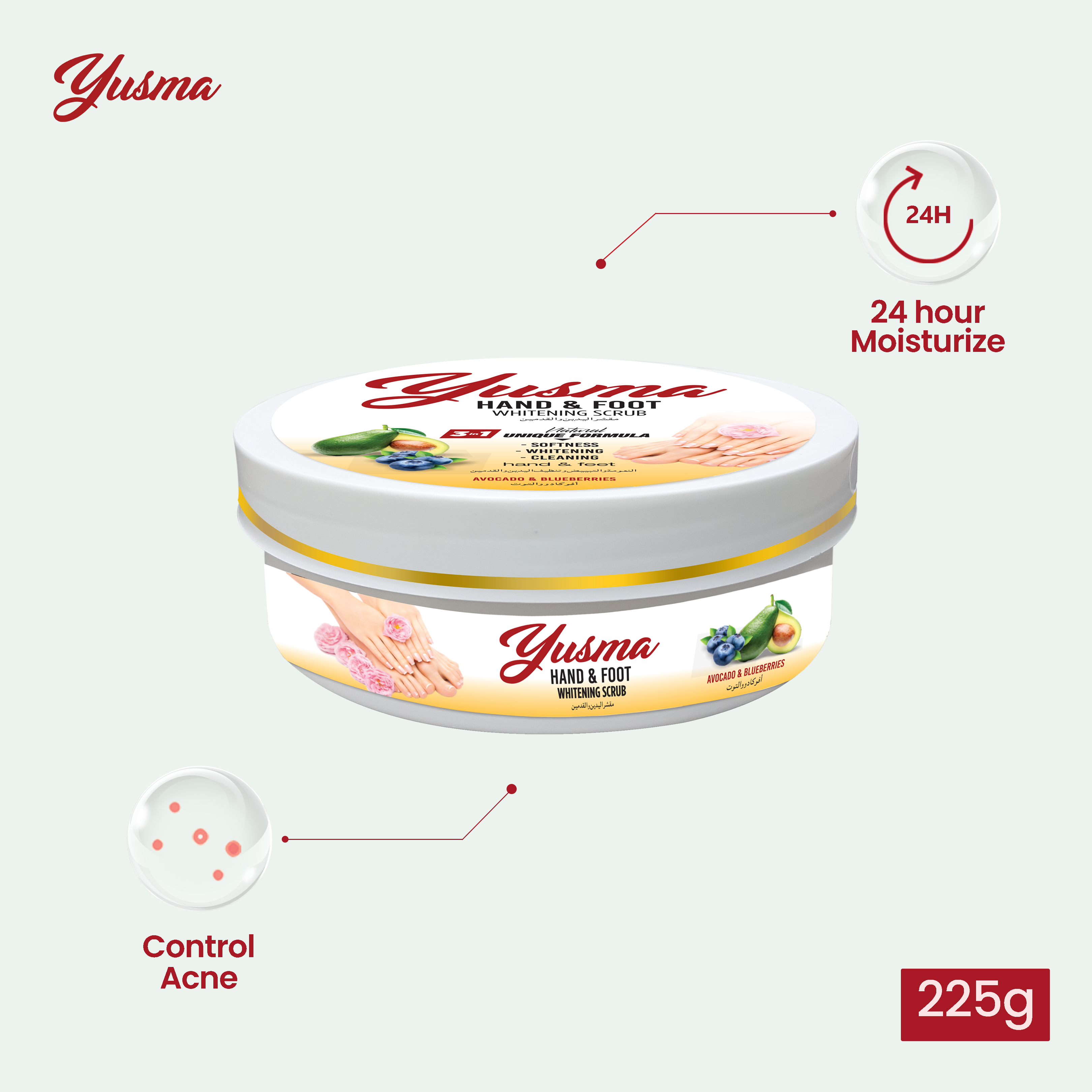 Yusma Hand & Foot Whitening Scrub 225g