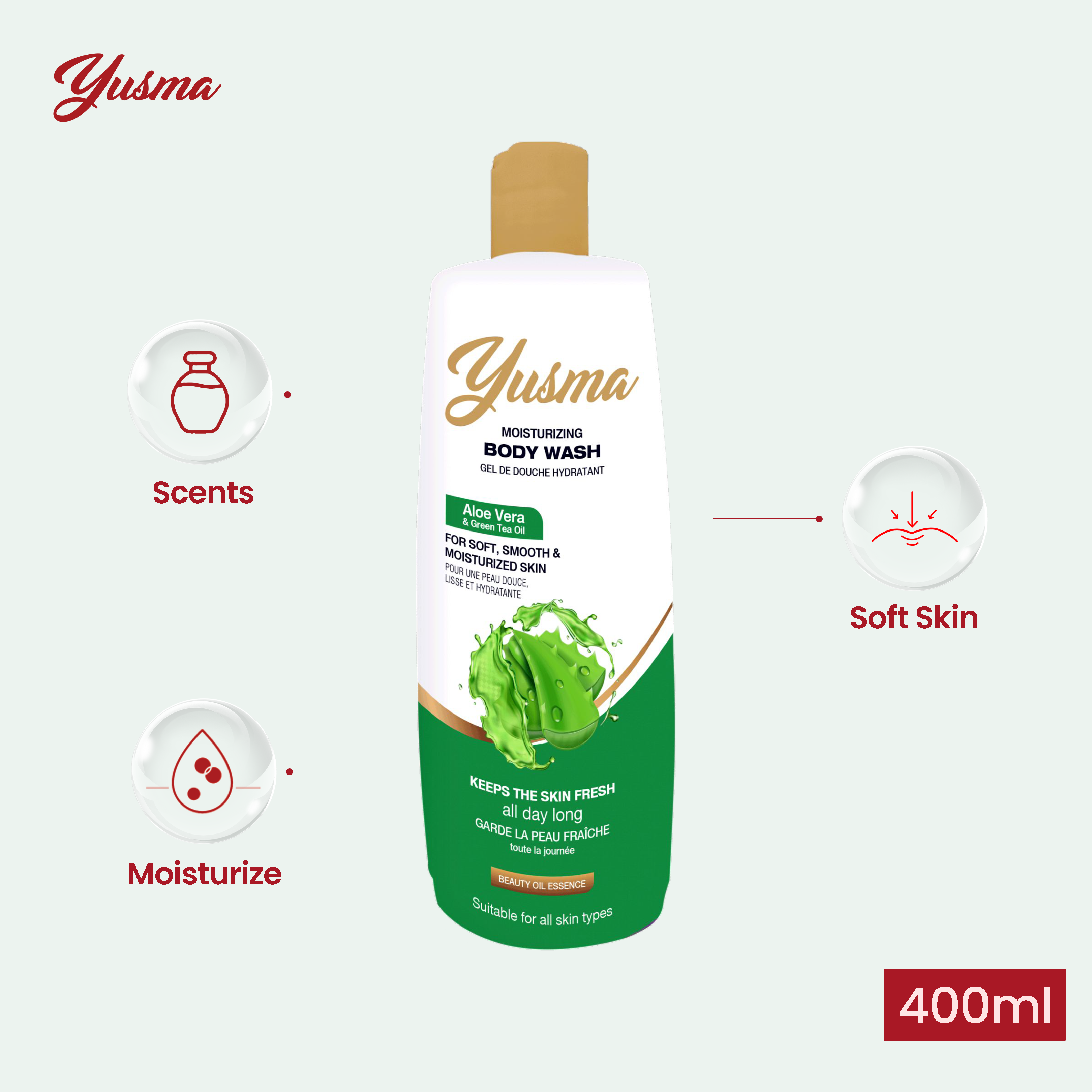 Yusma Body Wash Aloe Vera 400ml