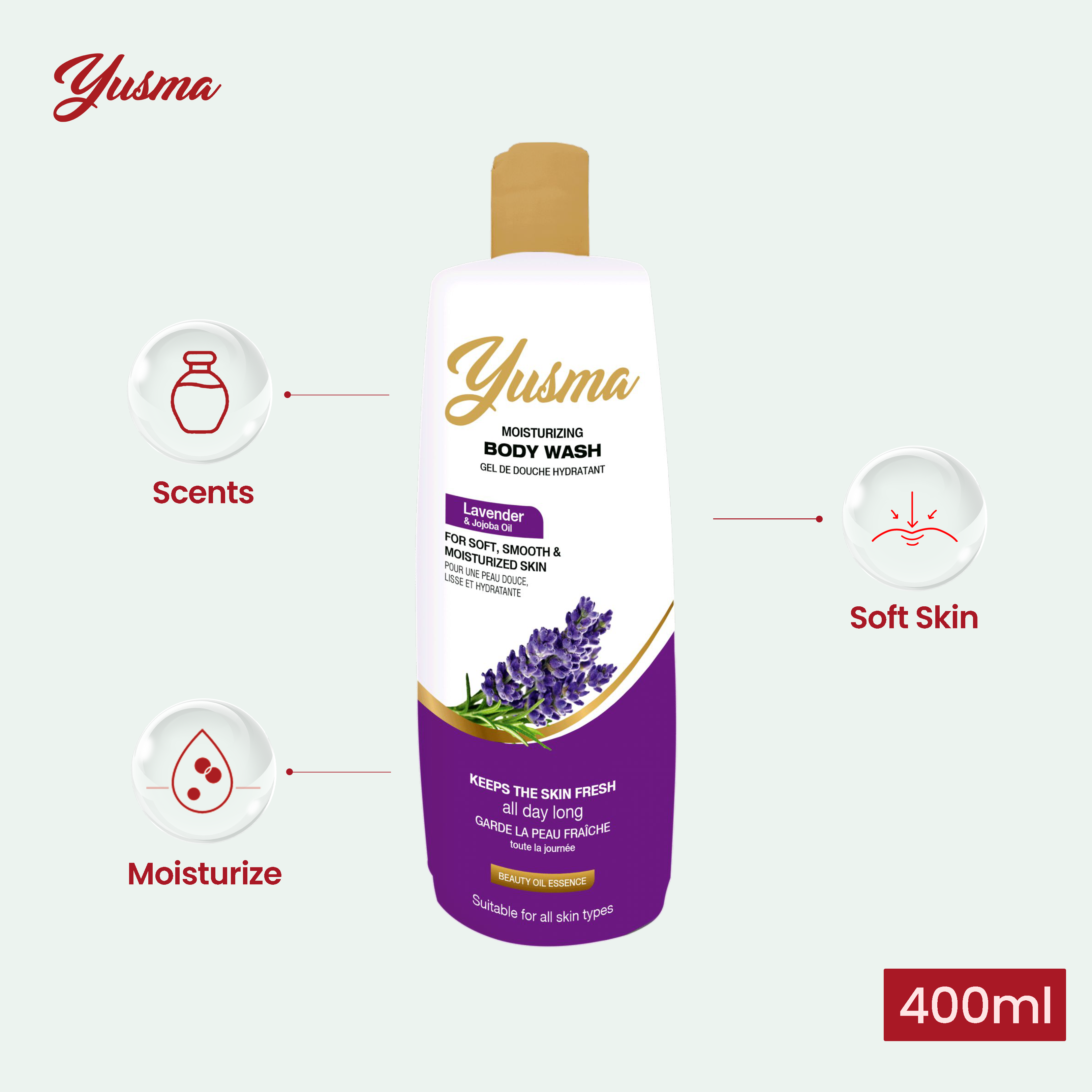 Yusma Body Wash Lavender 400ml