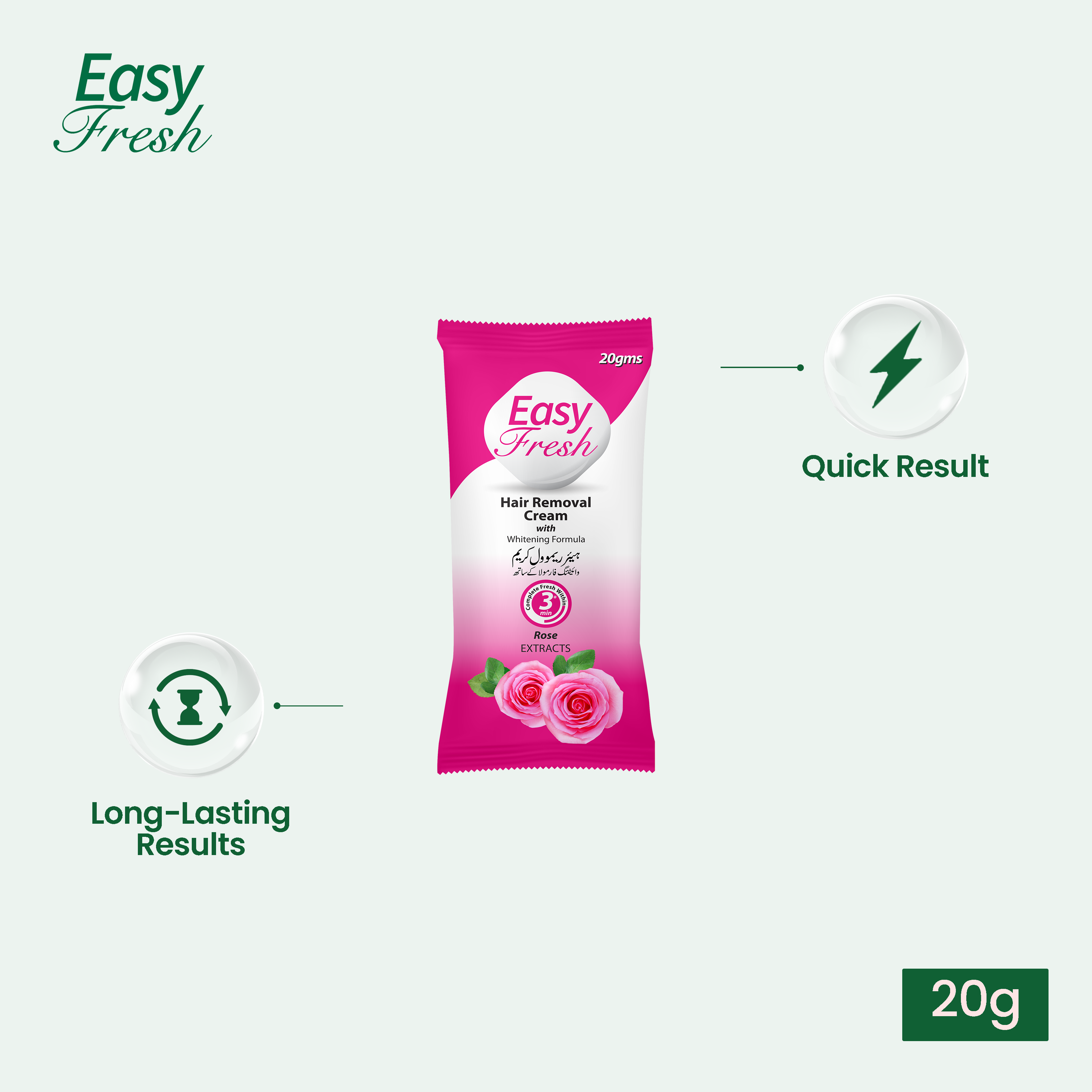 Easy Fresh Hair Removal Cream Rose Sachet 20g
