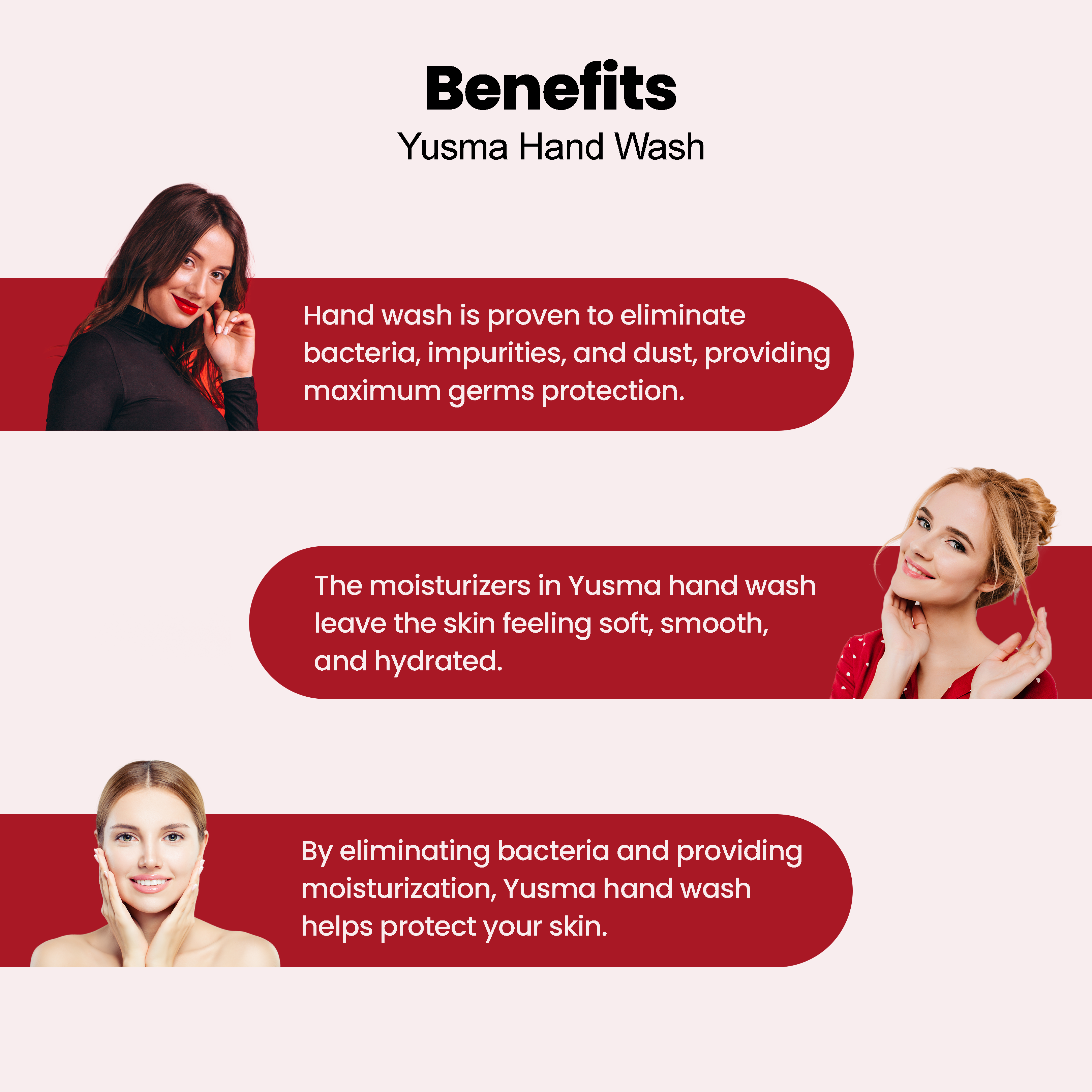 Yusma Hand Wash Rose Extract 400ml - Image 6