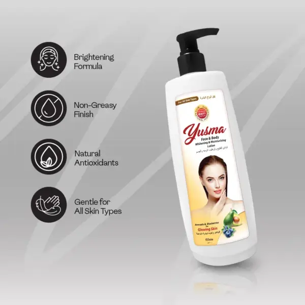 Yusma Body Whitening Moisturizing Lotion 400ML 4